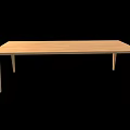 Wooden Rectangular Dining Table with Slim Legs and Simple Modern Design 3d model
