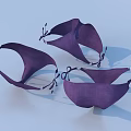 Purple Women's Bikini Swimsuit With Tie Straps And Simple Fashionable Design