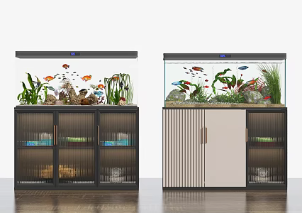Modern fish tank fish tank combination 3d model
