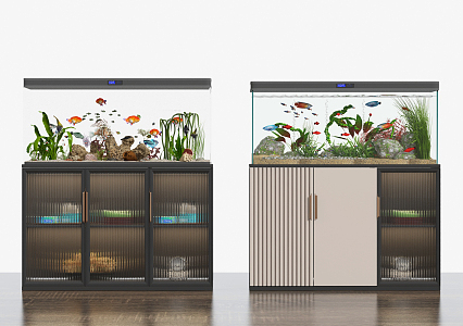 Modern fish tank fish tank combination 3d model