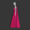 Pink Sleeveless Floor Length Evening Dress With Floral Embellishments And Flowy Silhouette
