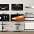Wall Mounted And Stand Televisions With Projectors Projection Screens And Planet Time
