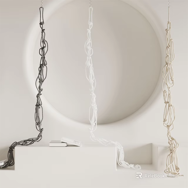 Stylish Woven Decorative Ropes In Black White Beige For Minimalist Home Living Decor 3d model 