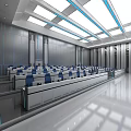 Modern monitoring room operating platform 3d model