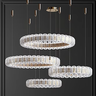 Light Luxury Crystal Chandelier 3d model