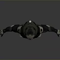 Futuristic Full Body Techwear Costume With Armored Design And Green Accents