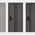 Modern Swing Doors With Vertical Stripes Light Dark Gray And Black Handles 3d model