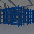 Blue Multi Tiered Metal Shelving Units With Heavy Duty Design In Warehouse Storage