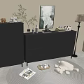 Modern Interior Design Entryway Console Cabinet And Sideboard With Decor Plants And Lamp