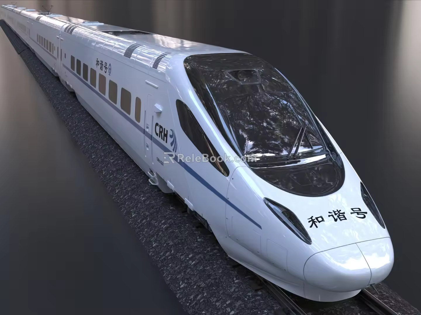 High-speed rail train EMU Harmony 3d model