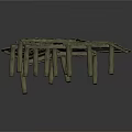 Simple Rustic Handmade Wooden Platform Structure With Slats And Legs