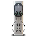 Wall Mounted Electric Vehicle Charger With Dual Ports And Charging Cables