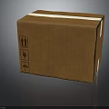 Durable Brown Cardboard Packaging Box With White Tape And Handling Icons