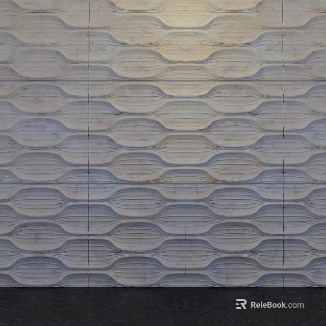 Decorative Textured Wall With Wavy Pattern For Modern Interior Design 3d model
