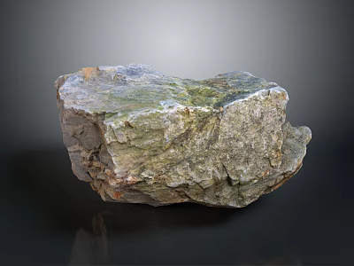 Rustic Natural Stone And Wood Piece Featuring Rough Textured Surfaces 3d model