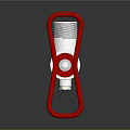 Industrial Valve With Silver Metal Body And Red Handwheel For Industrial Use