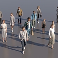 Modern leisure fashion crowd 3d model