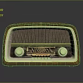 Vintage Retro Radio Design With Wooden Case Front Grille And Control Knobs