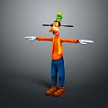 Cartoon Character with Green Hat Long Nose Orange Shirt Blue Pants and Arms Outstretched