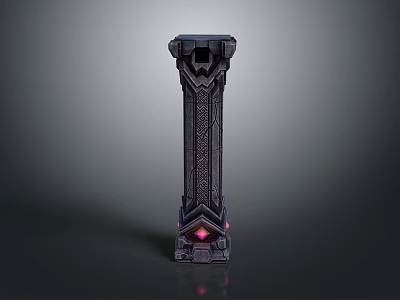 Detailed Automotive Part Featuring Cylindrical Shape Textured Design And Red Light Accents 3d model