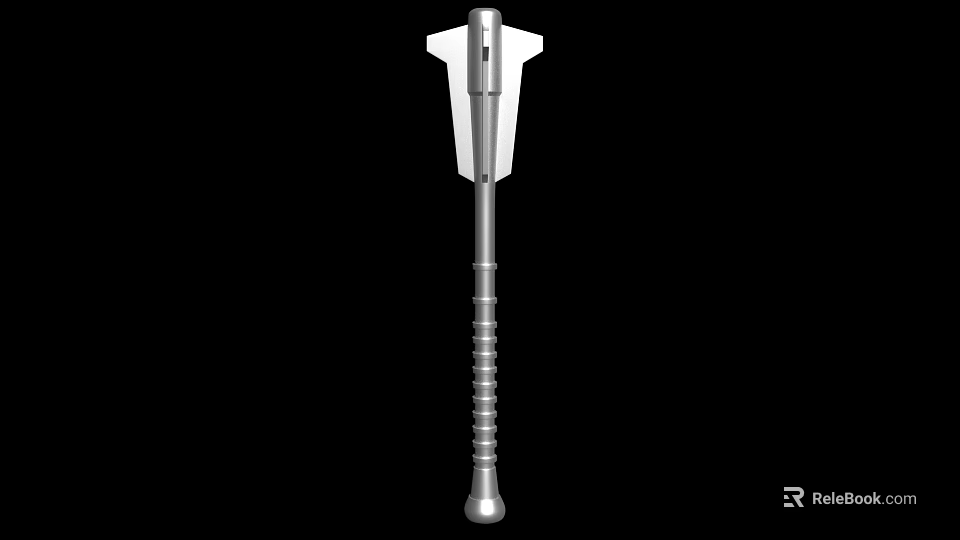 High Quality Metal Hardware Tool With Long Handle Flat Head And Spiral Pattern Design 3d model 