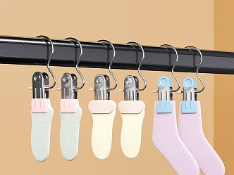 Modern Clothes Pin Hook Hanging Socks Clothes Pin Clip Iron Clip Shirt Clip 3d model