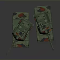 Two Military Tanks With Green Camouflage Detailed Exterior Side By Side