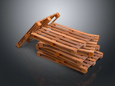 Stacked Durable Wooden Pallets For Home Storage And Household Organization Needs 3d model