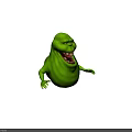 Green Slime Like Game Movie Character With Open Mouth Sharp Teeth And Fantasy Look