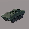 Military Six Wheeled Armored Combat Vehicle With Turret And Reinforced Armor