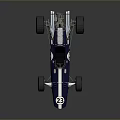 Vintage Blue Racing Car With White Stripes And Number 23 Classic Design