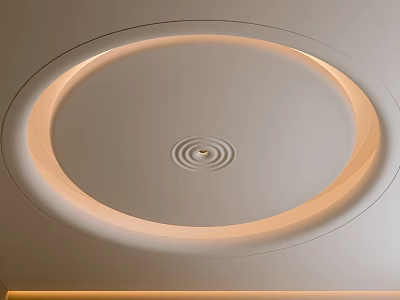 Modern ceiling round ceiling water ripple plaster lamp 3d model