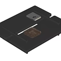 Modern Black Coffee Table With Minimalist Design Square Box And Brown Tray