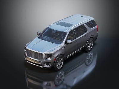 Silver Luxury SUV With Chrome Grille Large Alloy Wheels And Reflective Surface 3d model