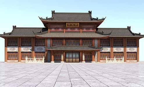 Ancient Chinese Style Ancient Temple Palace Tang Dynasty Architecture Temple 3d model