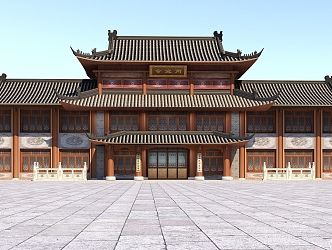 Ancient Chinese Style Ancient Temple Palace Tang Dynasty Architecture Temple 3d model