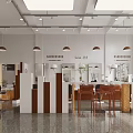 Modern Hair and Beauty Salon Interior with Styling Chairs Mirrors and Pendant Lights