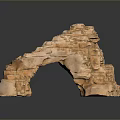 Ornamental Stone Architectural Component With Arch Shaped Design And Textured Surface 3d model