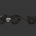 Vintage Motorcycle With Sidecar And Military Style Retro Equipment Details
