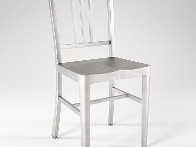 Modern Single Chair With Sleek Metal Frame And Minimalist Design Structure 3d model