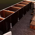 Homestay Building Terrace With Wooden Deck Glass Railing And Mountain View Outdoor Seating
