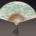 Traditional Chinese Decorative Folding Fans With Artistic Patterns And Tassel Details For Home Wall Decor