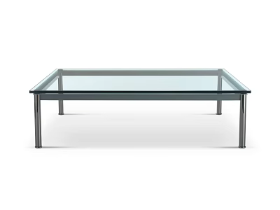 Modern Coffee Table With Clear Glass Top And Sleek Metal Frame Design 3d model