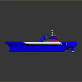 Blue Naval Ship Model Featuring Red Star And Sleek Design Elements
