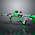 Green And White Toy Gun Design With Scope Grip And Modern Details