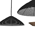 Modern Black Metal Striped Dome Shaped Hanging Pendant Lights Interior Design