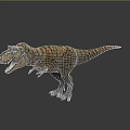Realistic Tyrannosaurus Rex Dinosaur With Striped Skin Open Mouth And Sharp Teeth On Black Background