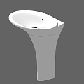 White Pedestal Washbasin With Simple Modern Design And Smooth Surface