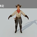 Woman In Cowboy Style Outfit With Hat Scarf Gloves And Boots