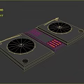 Modern Home DJ Turntables With Dual Decks And Orange Control Buttons